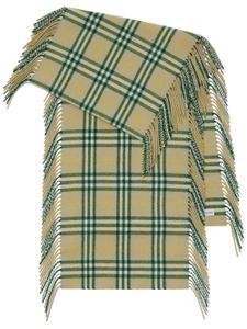 Burberry check-print cashmere scarf - Vert