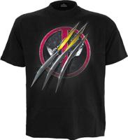 Marvel - Deadpool - Slashed - Voorzijde Print T-Shirt Zwart, Zwart, S