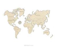 Wereld kaart in hout XXL