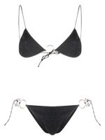 Oséree bikini triangle à fini métallisé - Noir - thumbnail