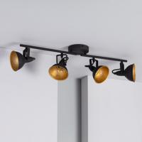 Plafondlamp zwart goud 4 kappen 'Haines' plafondspot E14 fitting 79cm - thumbnail