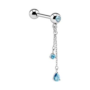 Jeweled Barbell with Charm Chirurgisch staal 316L / Belegde messing Barbells