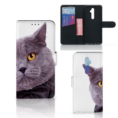 OPPO Reno 2Z Telefoonhoesje met Pasjes Kat OPPO Reno 2Z Telefoonhoesje met Pasjes Kat