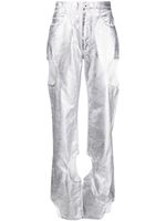 Off-White pantalon droit Meteor à design métallisé - Argent