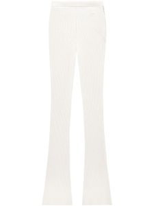 Courrèges pantalon évasé en maille nervurée - Blanc