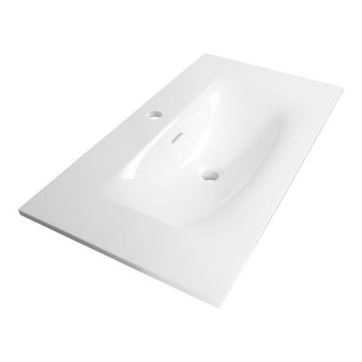 Sanituba Furiosa Glanzend wastafel fine stone met kraangat 80cm