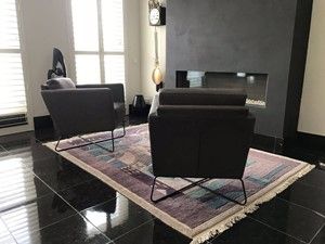 Set van 2 leren fauteuils met kruisframe - grijs leer - Echt leer, Modern, ontdek de vele Leersoorten en Kleuren bij ShopX