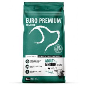 Euro Premium Adult Medium w/Lamb & Rice hondenvoer 2 x 3 kg