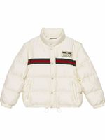 Gucci logo-patch padded bomber jacket - Blanc