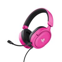 Trust GXT 498P Forta Gaming Headset Gelicentieerd voor PlayStation 5, Over-Ear Koptelefoon met Afneembare Microfoon voor PS4 en PS5, 50mm Drivers, Verstelbare Hoofdband, 3.5mm Kabel van 1.2m, Roze