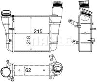 Intercooler, inlaatluchtkoeler MAHLE, u.a. für Audi