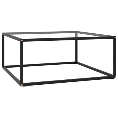 vidaXL Salontafel met gehard glas 80x80x35 cm zwart vidaXL Salontafel met gehard glas 80x80x35 cm zwart