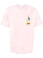 Casablanca t-shirt en coton biologique à logo imprimé - Rose