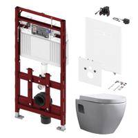 Tece 200 Toiletset - Inbouw WC Hangtoilet Wandcloset Daley - Elektronische sen-Touch Bedieningsplaat Wit