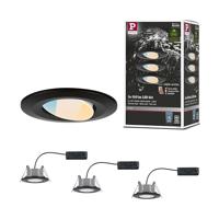 Paulmann 93096 LED-inbouwlamp Calla set van 3 zwenkbaar IP65 90 mm 30° 3x550 lm White Switch incl. 3x5 watt zwart mat kunststof 3000 K
