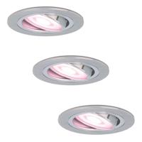 3x HOMEYLUX - Smart LED Inbouwspots - RVS - Kantelbaar - RGBWW 16,5 miljoen kleuren - WiFi + Bluetooth - Zaagmaat 75mm, Inbouwdiepte 60mm - Ronde plafondspots voor Amazon Alexa en Google Home