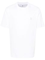 Brunello Cucinelli t-shirt en coton à logo brodé - Blanc