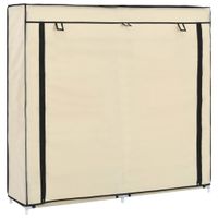 Schoenenkast met hoes 115x28x110 cm stof crme