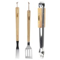 BBQ/barbecue gereedschap set 3-delig tang, spatel en vork 45 cm