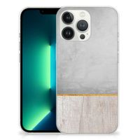 iPhone 13 Pro Max Bumper Hoesje Wood Concrete - thumbnail