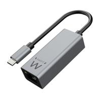 Ewent USB C Gigabit Ethernet Adapter 1000Mbps LAN-netwerkkaart type C naar RJ45 voor PC, Mac, iPad Pro 2020 Huawei Matebook, aluminium