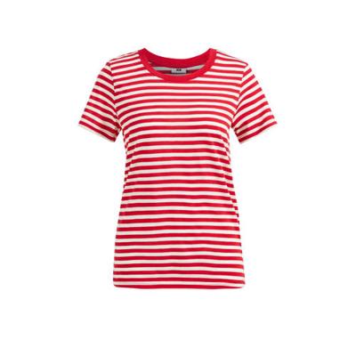 WE Fashion gestreept T-shirt rood/wit