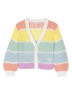 Stella McCartney Kids cardigan en maille à rayures - Jaune