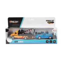 Toi Toys Metal Camper/afsleepwagen Met Aanhanger + Voertuig