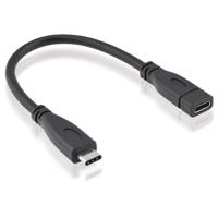 ROLINE 11.02.9015 USB-kabel USB 3.2 Gen 2 (3.1 Gen 2) 0,15 m USB C Zwart - thumbnail