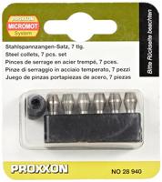 Proxxon 28940 MICROMOT-stalen spantangen, 6 stuks, zwart/zilverkleurig