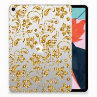 Apple iPad Pro 11 inch (2018) Siliconen Hoesje Gouden Bloemen