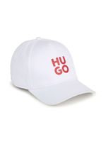 HUGO KIDS casquette en coton à logo imprimé - Blanc