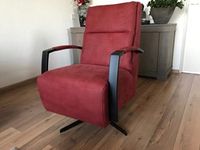 Leren draaifauteuil met hoge rug en stervoet - rood leer - Echt leer, Industrieel, ontdek de vele Leersoorten en Kleuren bij ShopX - thumbnail