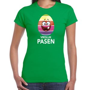 Paasei vrolijk Pasen t-shirt groen voor dames - Paas kleding / outfit