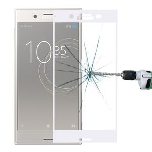 Voor Sony Xperia XZ Premium 0.33mm 9H oppervlaktehardheid 3D zeefdruk volledige scherm getemperd glas scherm Protector(White)