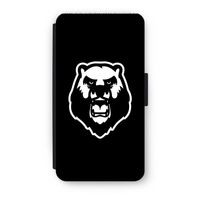 Angry Bear (black): iPhone X Flip Hoesje