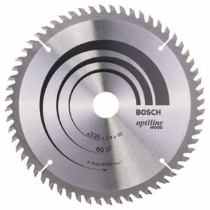 Bosch Accessories Optiline Wood 2608641192 Hardmetaal-cirkelzaagblad 235 x 30 x 2.8 mm Aantal tanden: 60 1 stuk(s)