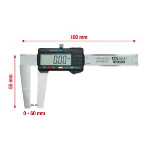 KS Tools 300.0540 Digitale remschijfschuifmaat 0-60 mm, 160 mm