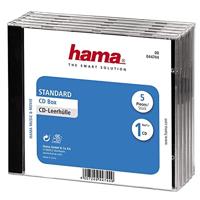 Hama CD blanco hoes, standaard, 5-pack, transparant-zwart