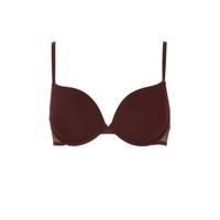 whkmp's own basic katoenen push-up bh donkerrood