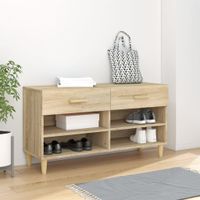 Schoenenkast 102x35x55 cm bewerkt hout sonoma eikenkleurig