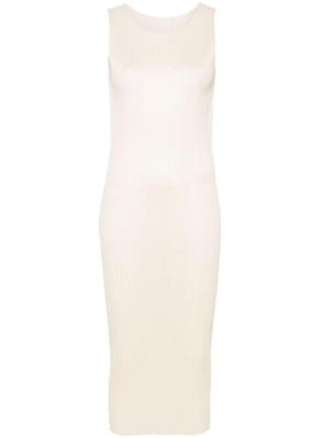 Pleats Please Issey Miyake New Colorful Basics 3 geplooide midi-jurk - Beige