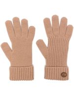 Gucci Double G knitted gloves - Marron