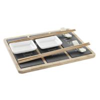 Items 7-delige sushi serveer set - bamboe - voor 2 personen - Sushi servies
