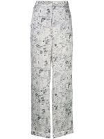 Off-White pantalon droit imprimé - Blanc