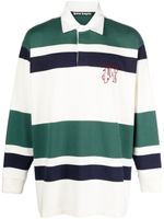 Palm Angels striped cotton polo shirt - Vert - thumbnail