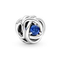 PANDORA September Geburtsstein Blauer Ewigkeitskreis Charm aus Sterling-Silber mit Kristallen, 790065C07