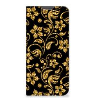 Samsung Galaxy A13 (4G) Smart Cover Gouden Bloemen - thumbnail