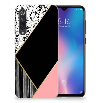Xiaomi Mi 9 SE TPU Hoesje Zwart Roze Vormen