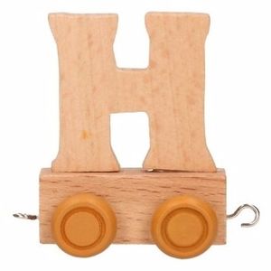 Houten letter treintje H   -